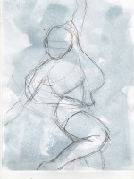 Dance drawing 16 8x11, graphite on toned paper