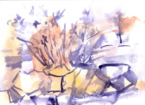 03.dioxazine purple 5x7, watercolor on toned paper